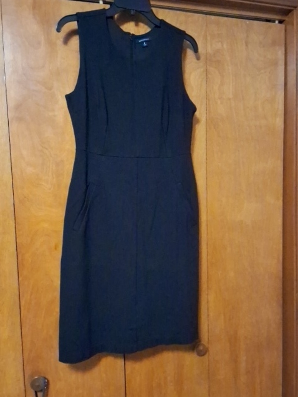 Lands' End Black Sleeveless Sheath